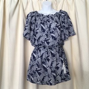 Spaggia Dolce rayon pineapple design blue top